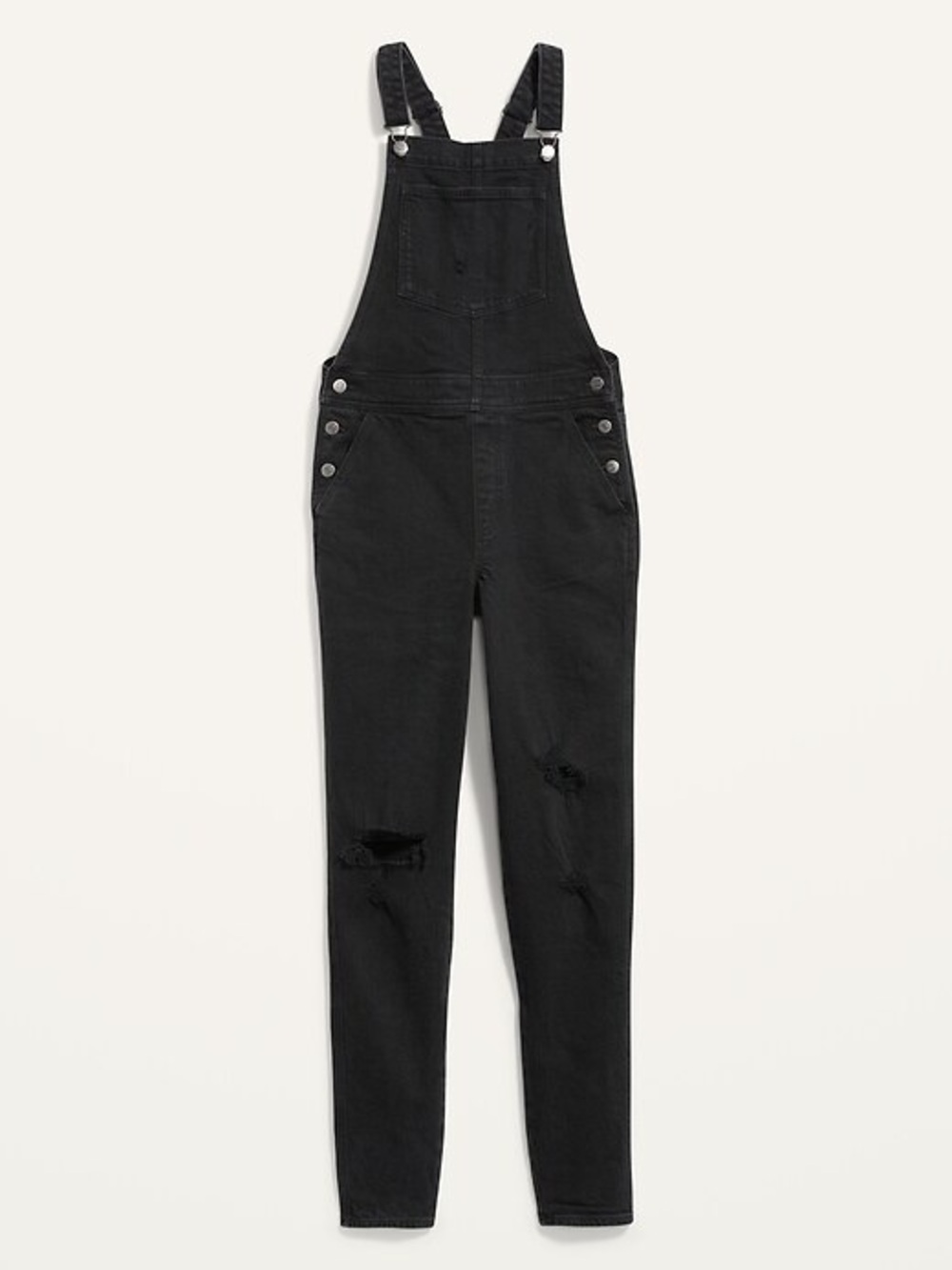 Old Navy OG Straight Jean Overalls Denim Distressed Women’s 4 Black